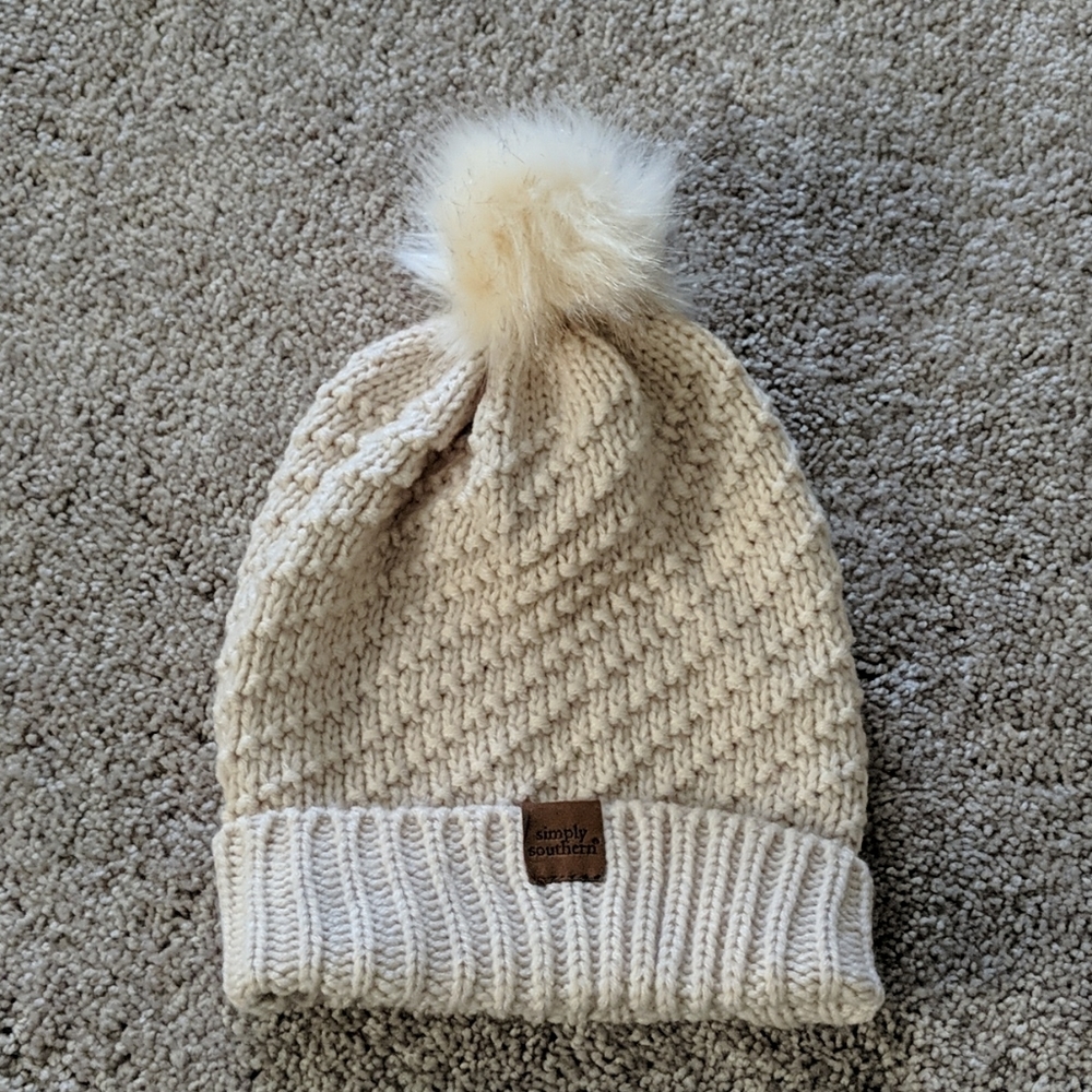 Simply Southern Beanie with Faux Fur Pouf